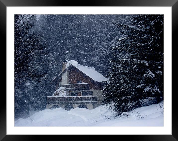 Snowy Retreat Framed Mounted Print by alyssa daly