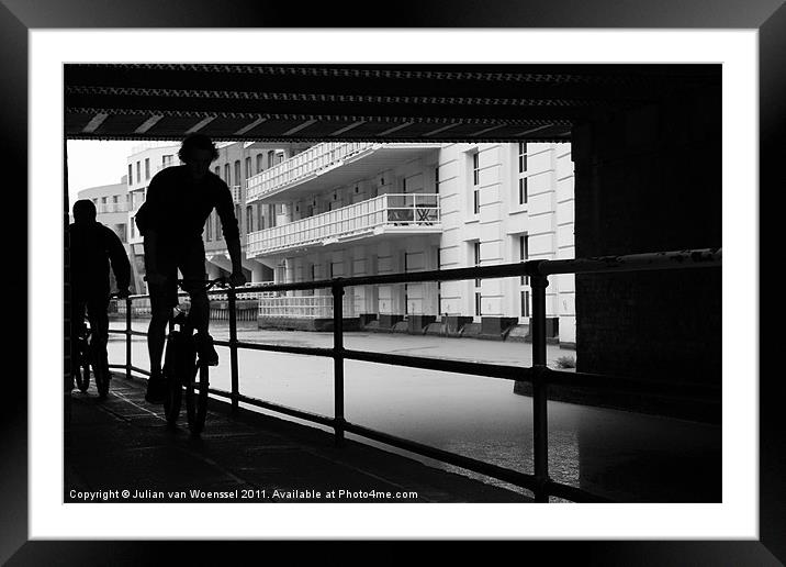 Camden Cyclists Framed Mounted Print by Julian van Woenssel