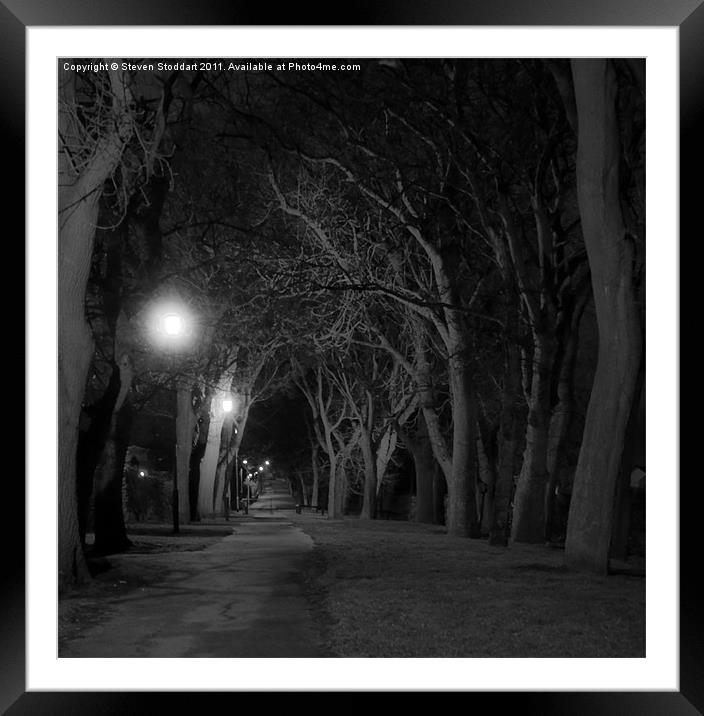 The Dark Path Framed Mounted Print by Steven Stoddart