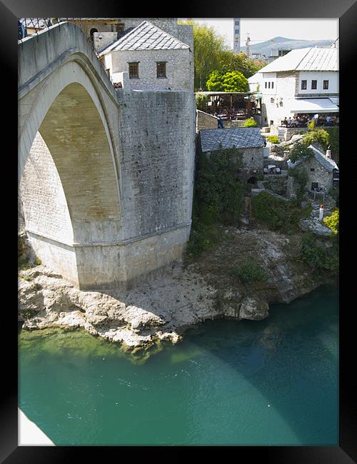 Old bridge in Mostar city Framed Print by radoslav rundic