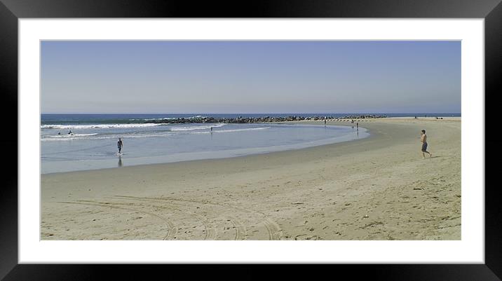 SANTA MONICA SANDY BEACH Framed Mounted Print by radoslav rundic