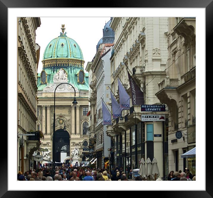 VIENNA CROWDED STREET Framed Mounted Print by radoslav rundic