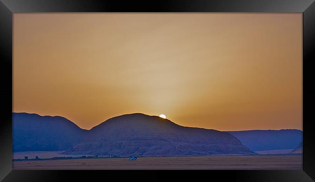 WADI RUM DESERT SUNRISE Framed Print by radoslav rundic