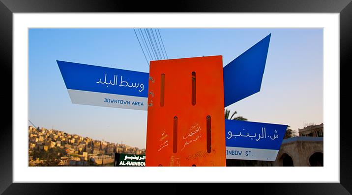 AMMAN'S TOURISTS INFORMATIONS SIGN Framed Mounted Print by radoslav rundic