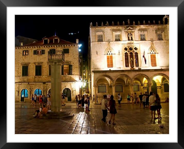 OLD TOWN DUBROVNIK BY THE NIGHT Framed Mounted Print by radoslav rundic