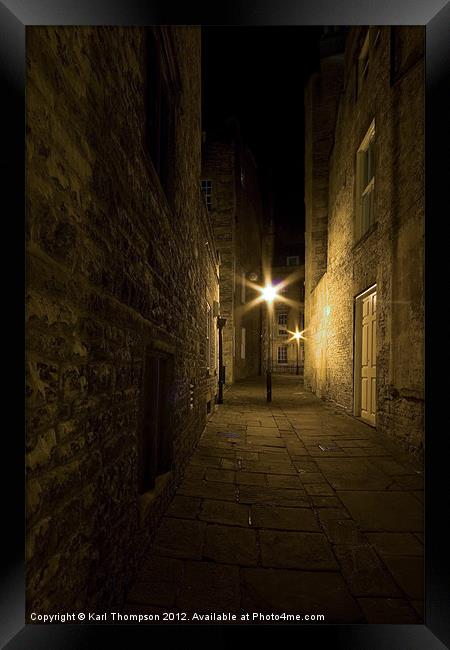 Alleyway in Bath Framed Print by Karl Thompson