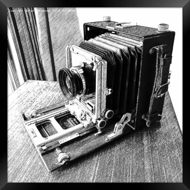Vintage Camera Framed Print by Karl Thompson