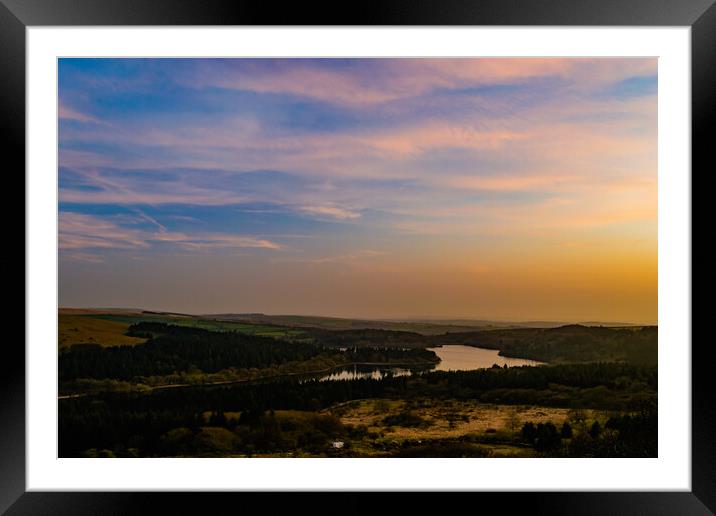 Burrator skyline Framed Mounted Print by David Martin