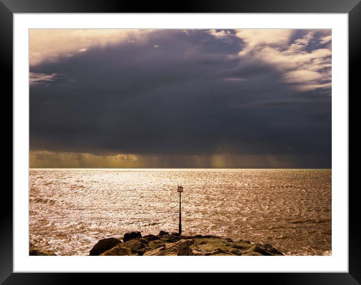 Sidmouth sea marker Framed Mounted Print by David Martin