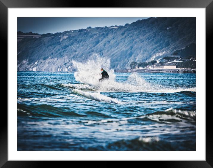 Jet Ski rider Framed Mounted Print by David Martin