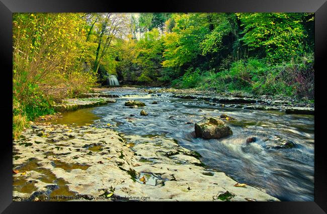 Bishopdale waterfall 5 Framed Print by David Martin