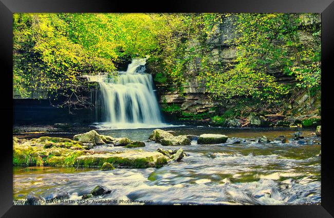 Bishopdale waterfall 4 Framed Print by David Martin