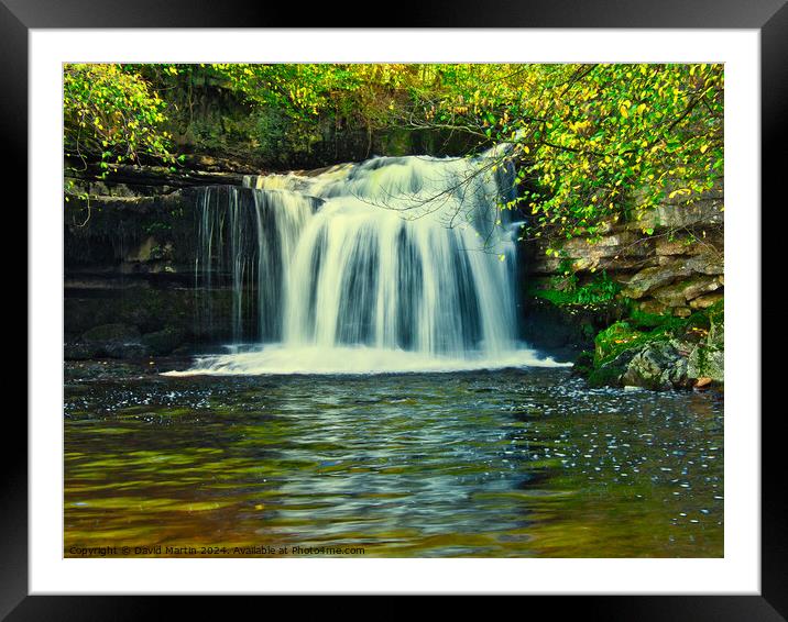 Bishopdale waterfall 3 Framed Mounted Print by David Martin
