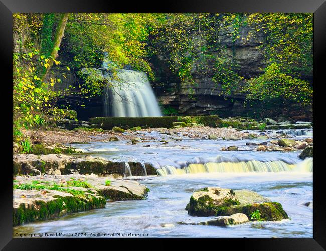 Bishopdale waterfall 6 Framed Print by David Martin