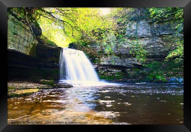 Bishopdale waterfall 9 Framed Print by David Martin