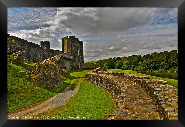 Caerphilly Castle Wales Framed Print by David Martin