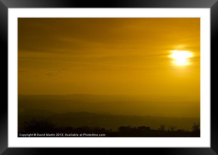 Sunset Framed Mounted Print by David Martin