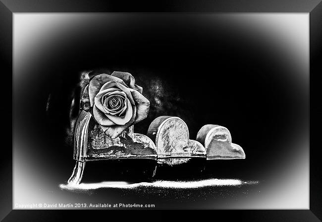 Rose Heart Framed Print by David Martin