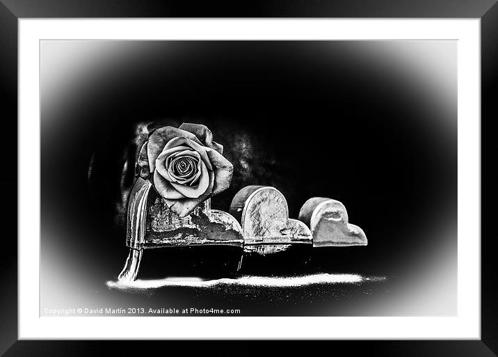 Rose Heart Framed Mounted Print by David Martin