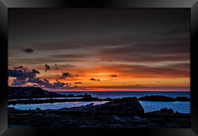 Scilly Isle Sunset Framed Print by David Martin