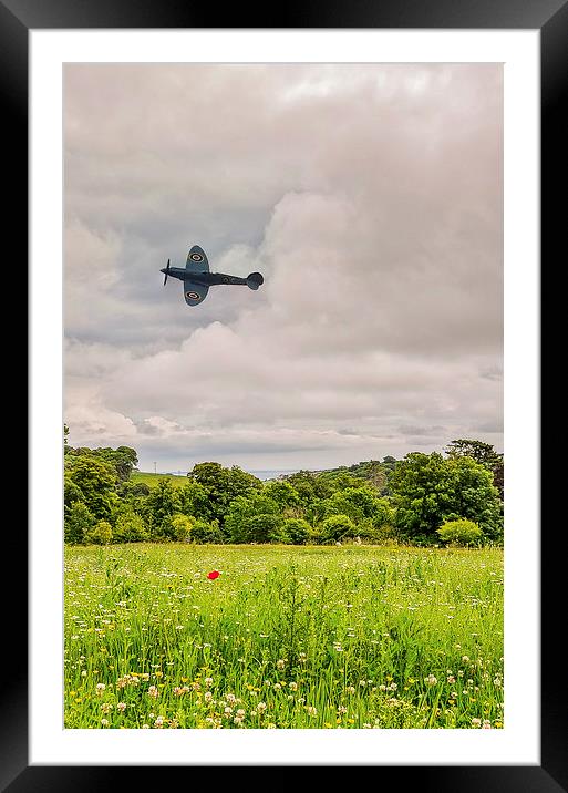  Spitfire Framed Mounted Print by David Martin