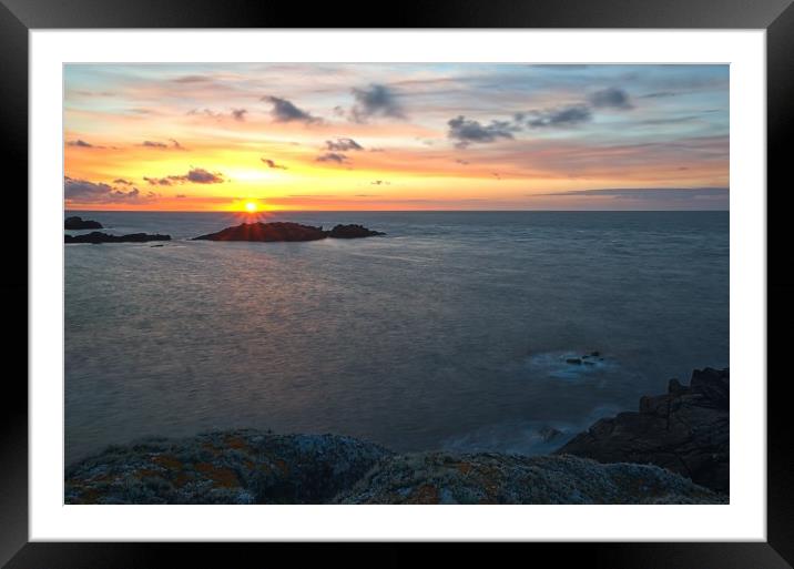 Scilly Sunrise Framed Mounted Print by David Martin