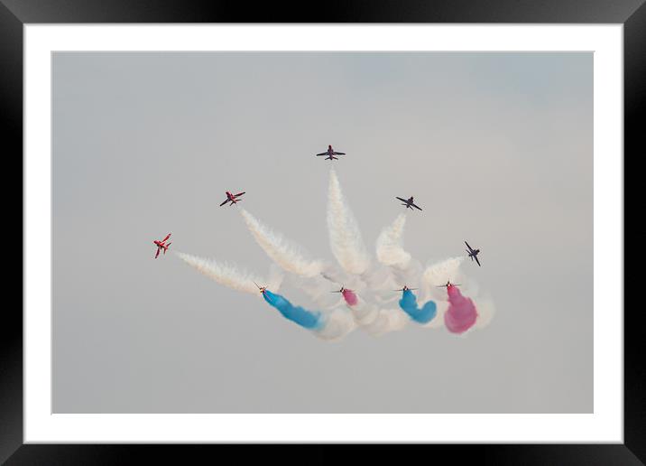 Red Arrows 7 Framed Mounted Print by David Martin