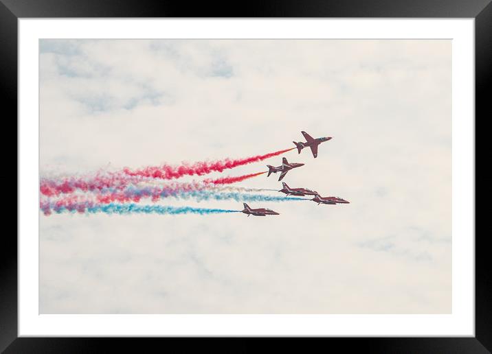 Red Arrows 8 Framed Mounted Print by David Martin