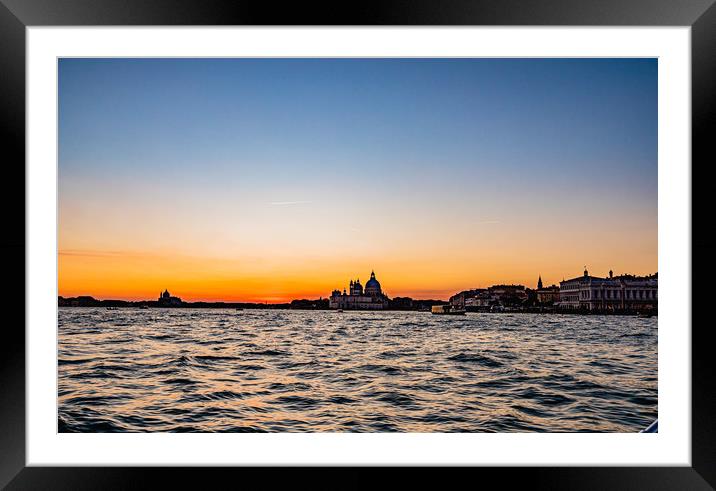 Venice sunset Framed Mounted Print by David Martin