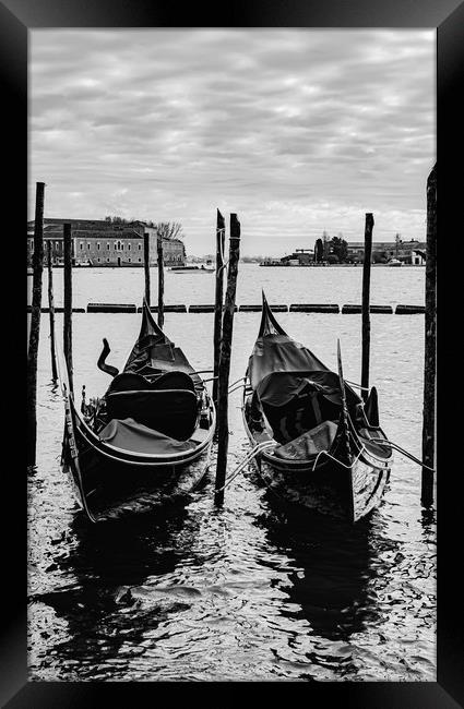 Venice B&W Framed Print by David Martin