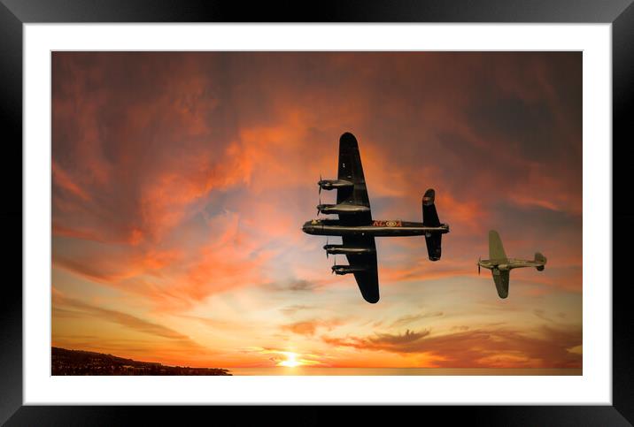 Bomber & Fighter planes Framed Mounted Print by David Martin
