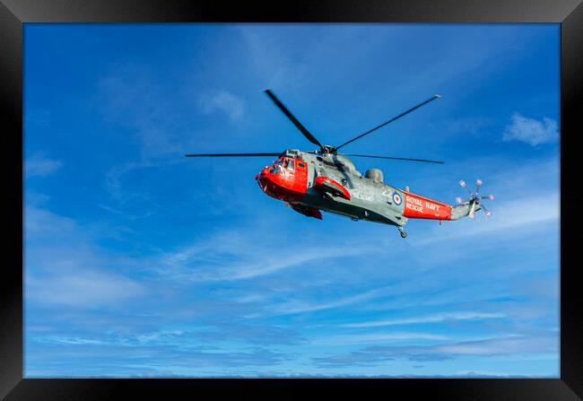 Royal Navy Rescue Helicopter Framed Print by David Martin