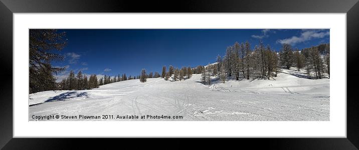 Mountain panorama Framed Mounted Print by Steven Plowman