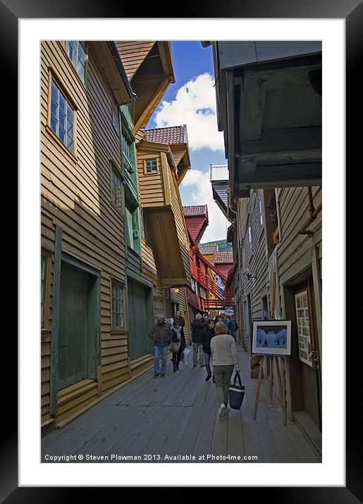 Bergen walkway Framed Mounted Print by Steven Plowman