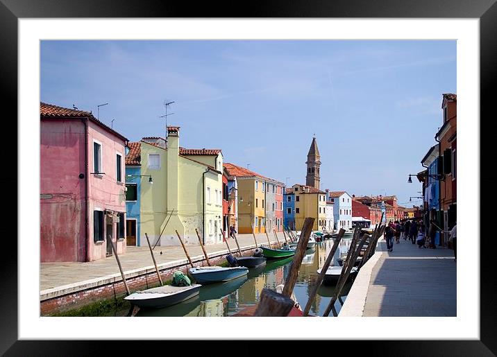  A view down the canal Framed Mounted Print by Steven Plowman