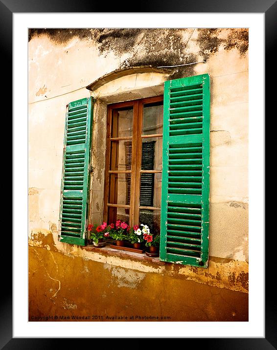 Classic Spanish Window with Flowers Framed Mounted Print by Mark Woodall