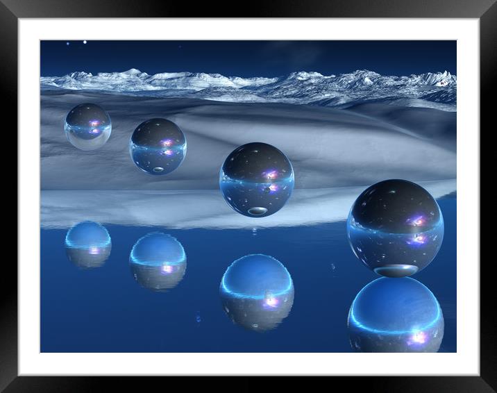 Four Spheres Rising Framed Mounted Print by Hugh Fathers