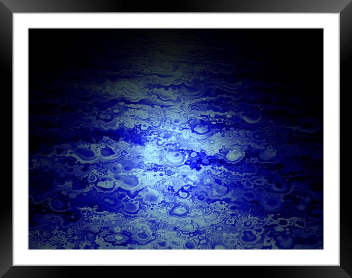 Rain - Water - Moonlight Framed Mounted Print by Hugh Fathers