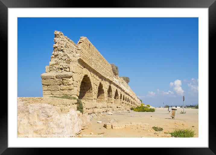 A section of the magnificent ancient Roman aquaduct, where it cr Framed Mounted Print by Michael Harper