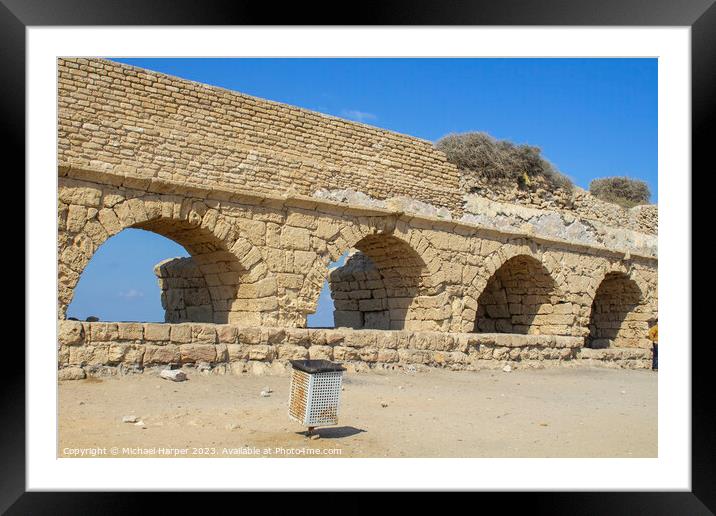 A section of the magnificent ancient Roman aquaduct, where it cr Framed Mounted Print by Michael Harper
