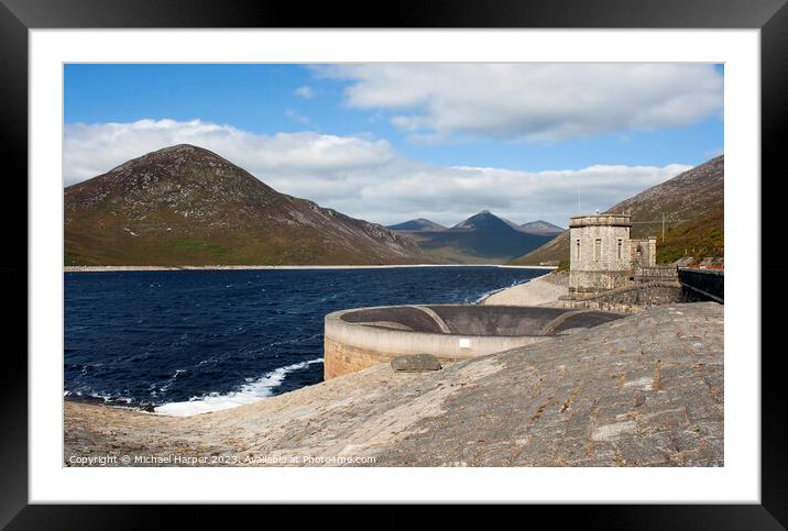 Part of the Silent Valley water reservoir in the   Framed Mounted Print by Michael Harper