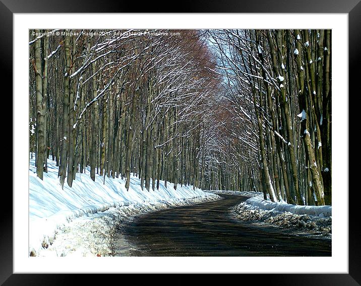 Mountain Pass in the Snow Framed Mounted Print by Michael Harper