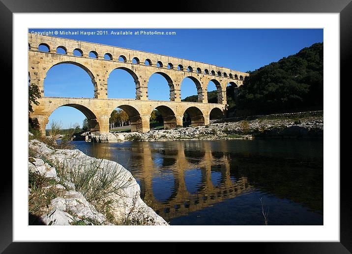 Pont Du Gard Framed Mounted Print by Michael Harper