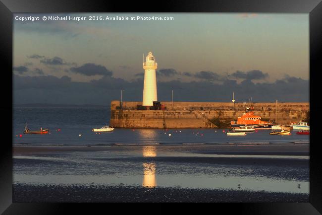 Donaghadee Harbour and Lighthouse Framed Print by Michael Harper