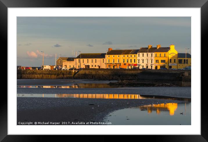 Donaghadee Harbor at sunset Framed Mounted Print by Michael Harper