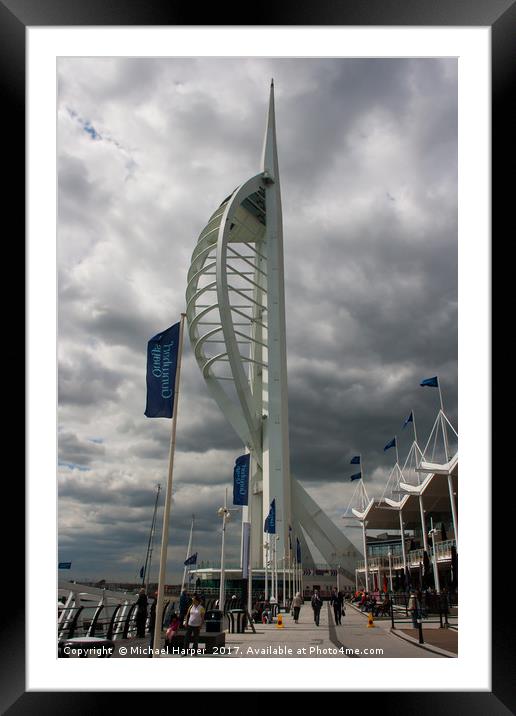 The Spinnaker Tower in Portsmouth dockland Framed Mounted Print by Michael Harper
