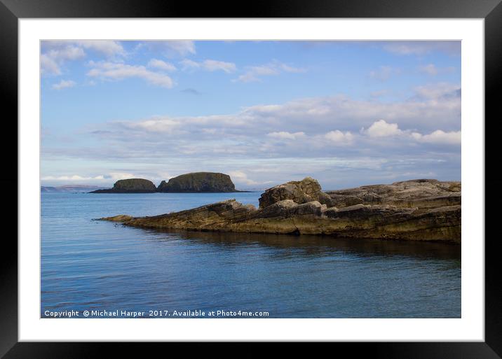 Rocks off the Irish Coast  Framed Mounted Print by Michael Harper