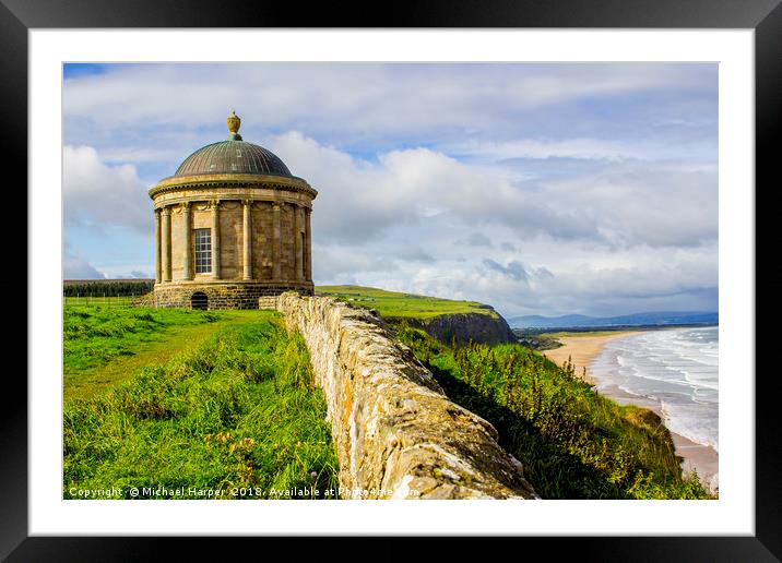 Mussenden Temple on the North Coast of Ireland  Framed Mounted Print by Michael Harper