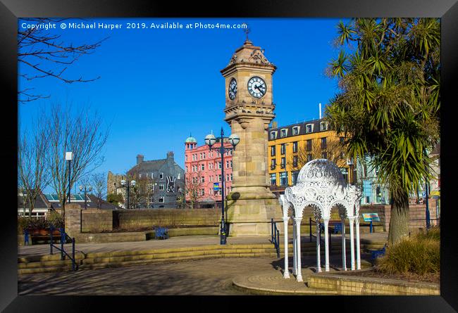 The McKee Clock Tower in Bangor County Down Framed Print by Michael Harper