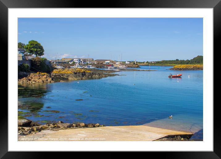 The small marina at Ardglass County Down in Northern Ireland Framed Mounted Print by Michael Harper